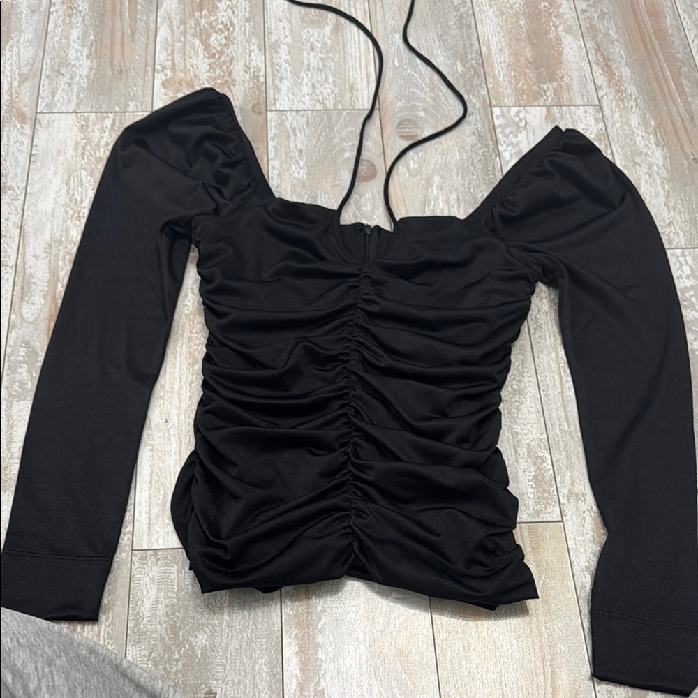Ganni ruched woman top